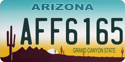 AZ license plate AFF6165