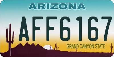 AZ license plate AFF6167