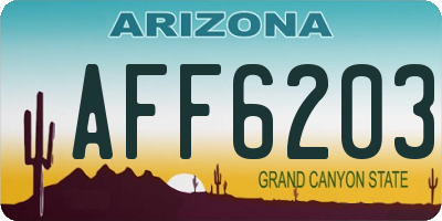 AZ license plate AFF6203