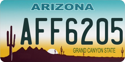 AZ license plate AFF6205