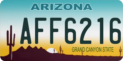 AZ license plate AFF6216