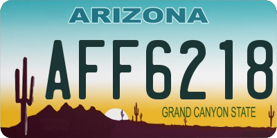 AZ license plate AFF6218