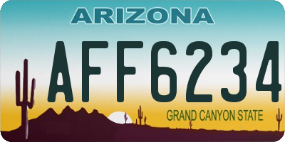 AZ license plate AFF6234