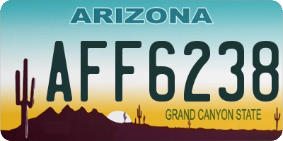 AZ license plate AFF6238