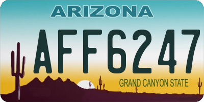 AZ license plate AFF6247