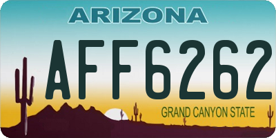 AZ license plate AFF6262