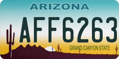 AZ license plate AFF6263
