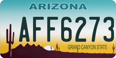 AZ license plate AFF6273