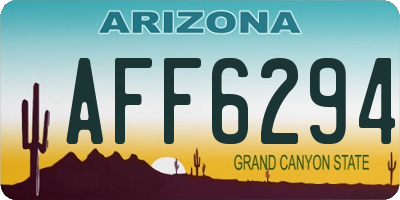 AZ license plate AFF6294