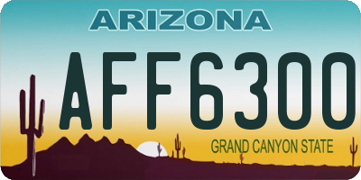AZ license plate AFF6300