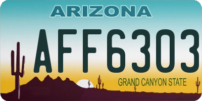 AZ license plate AFF6303