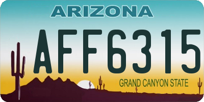 AZ license plate AFF6315