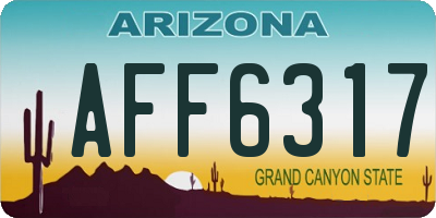 AZ license plate AFF6317