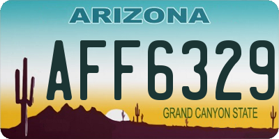 AZ license plate AFF6329