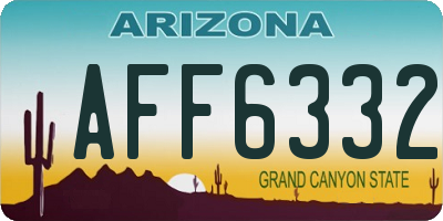 AZ license plate AFF6332
