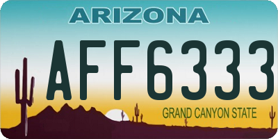 AZ license plate AFF6333