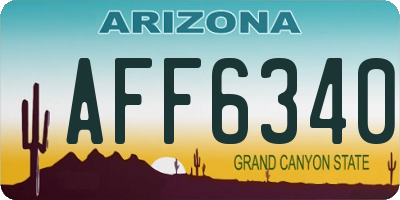 AZ license plate AFF6340
