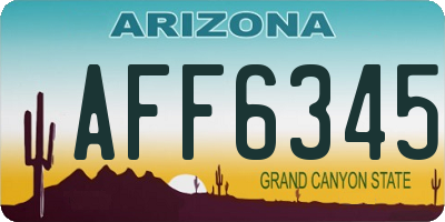 AZ license plate AFF6345
