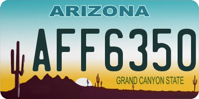 AZ license plate AFF6350