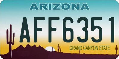 AZ license plate AFF6351