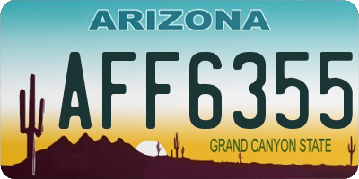 AZ license plate AFF6355
