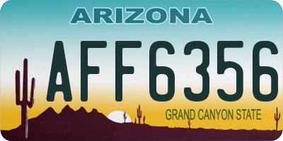 AZ license plate AFF6356