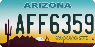 AZ license plate AFF6359