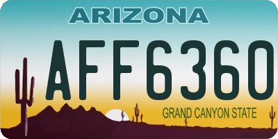 AZ license plate AFF6360