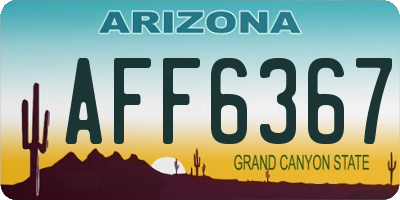 AZ license plate AFF6367