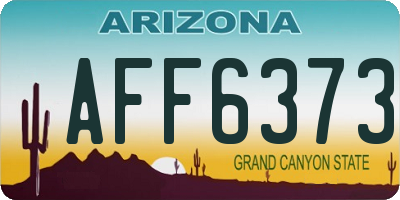 AZ license plate AFF6373