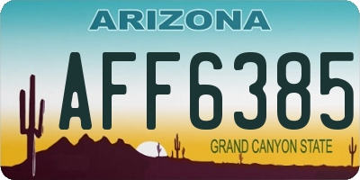AZ license plate AFF6385