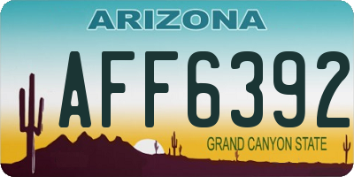 AZ license plate AFF6392