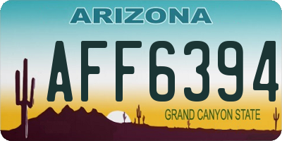 AZ license plate AFF6394