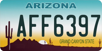 AZ license plate AFF6397