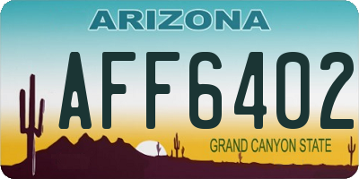 AZ license plate AFF6402
