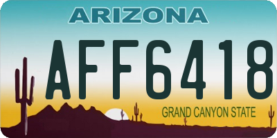 AZ license plate AFF6418