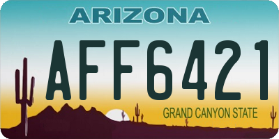 AZ license plate AFF6421
