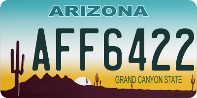 AZ license plate AFF6422
