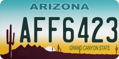 AZ license plate AFF6423