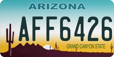 AZ license plate AFF6426