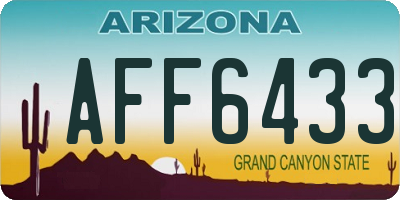 AZ license plate AFF6433