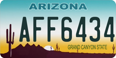 AZ license plate AFF6434