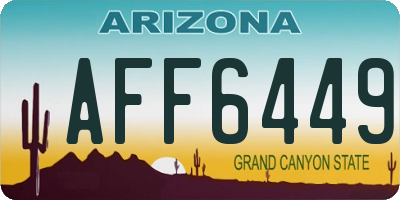 AZ license plate AFF6449
