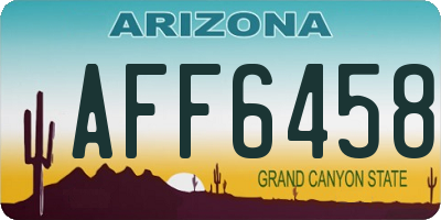 AZ license plate AFF6458