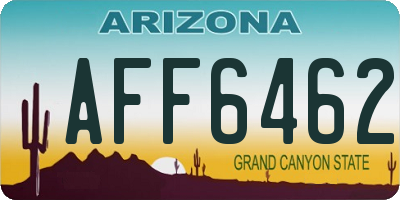 AZ license plate AFF6462