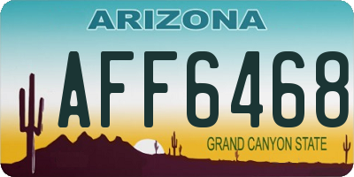 AZ license plate AFF6468