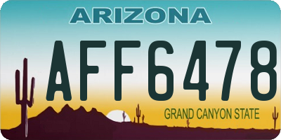 AZ license plate AFF6478