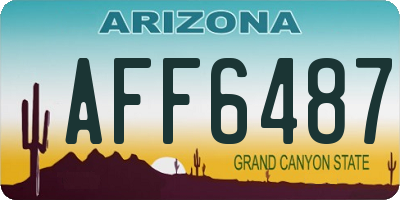 AZ license plate AFF6487