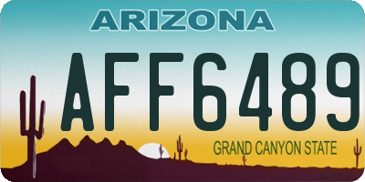 AZ license plate AFF6489