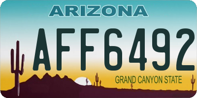 AZ license plate AFF6492